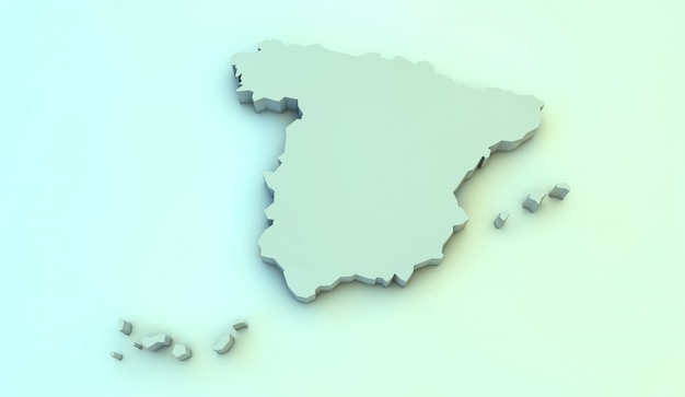 Foto mapa da espanha 3d