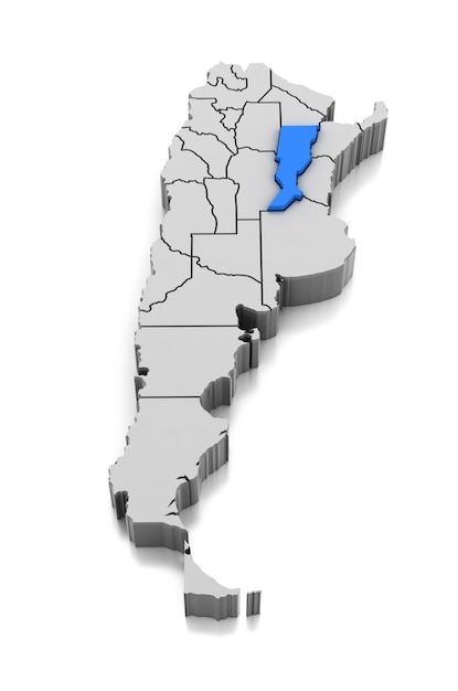 Mapa da província de santa fé, argentina