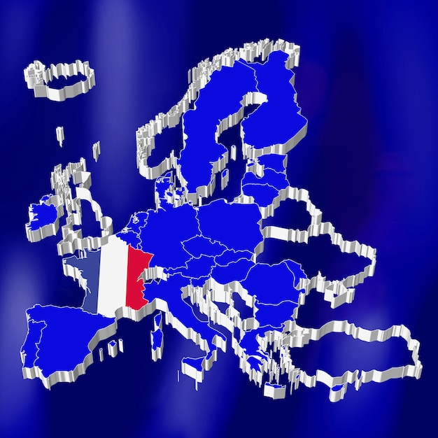 Mapa da União Europeia França