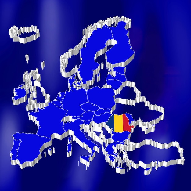 Mapa da União Europeia Romênia