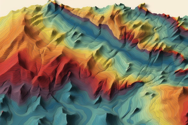 Foto mapa de altura topográfico abrangente gerar ai