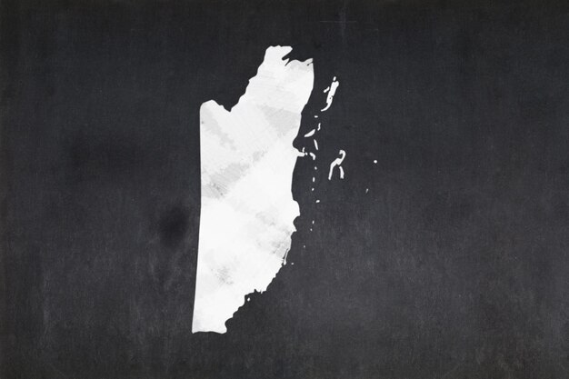 Mapa de Belize desenhado em um quadro preto