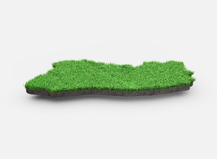 Foto mapa de el salvador geologia do solo seção transversal grama verde e rocha textura do solo ilustração 3d