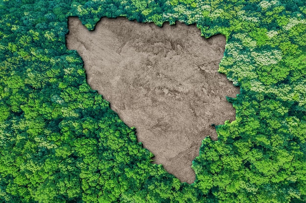 Mapa de habitat sustentável da Bósnia e Herzegovina, conceito de meio ambiente