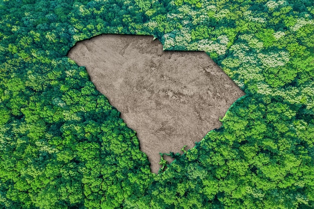 Mapa de habitat sustentável da Carolina do Sul, conceito de meio ambiente