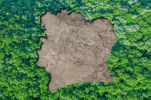 Mapa de habitat sustentável da Costa do Marfim, conceito de meio ambiente