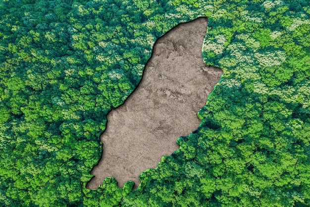 Mapa de habitat sustentável da Ilha de Man, conceito de meio ambiente