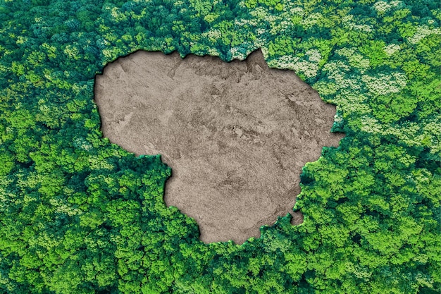 Mapa de habitat sustentável da lituânia, conceito de meio ambiente