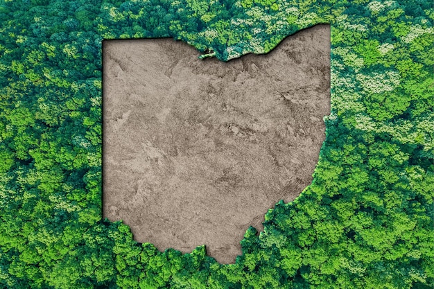 Mapa de habitat sustentável de Ohio, conceito de meio ambiente