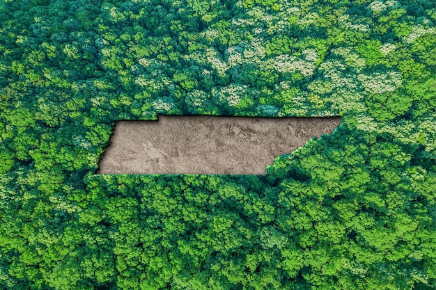 Mapa de habitat sustentável do Tennessee, conceito de meio ambiente