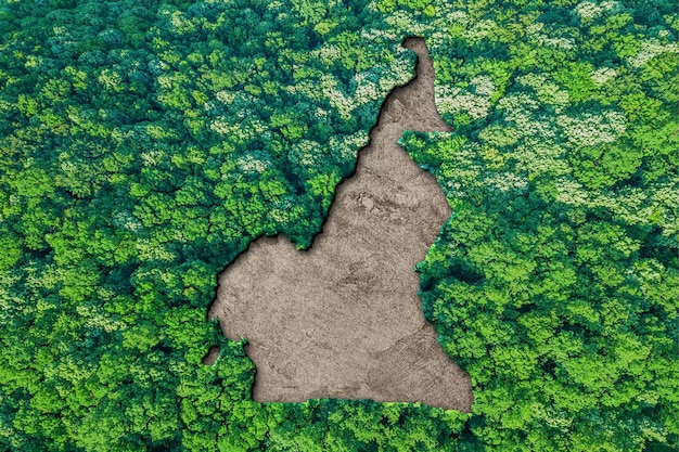 Mapa de habitat sustentável dos Camarões, conceito de meio ambiente