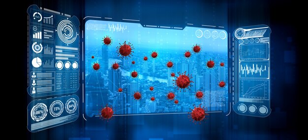 mapa de informações mostrando a área de risco de infecção