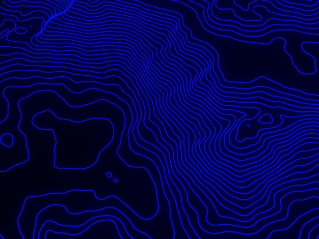 Foto mapa de linha de contorno do terreno topográfico azul