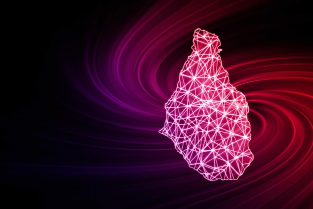 Mapa de Montserrat Mapa de linha de malha poligonal