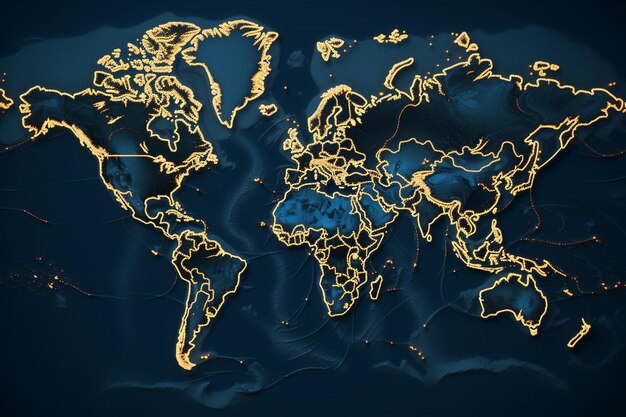 Un mapa detallado del mundo con intrincadas fronteras y co 00011 00