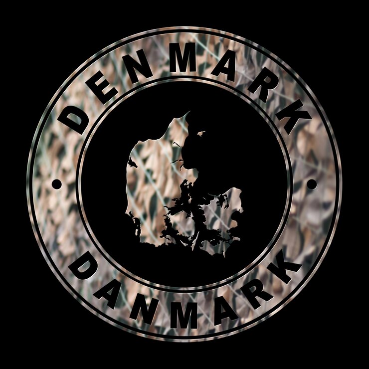 Foto mapa de dinamarca timbre militar