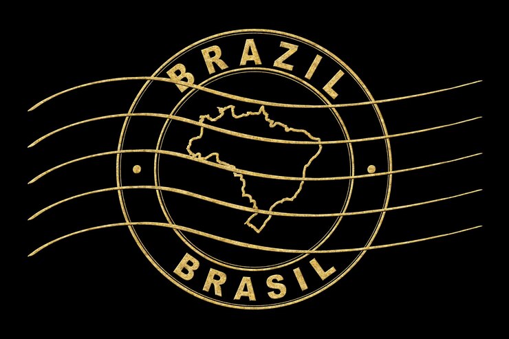 Foto mapa do brasil timbre de passaporte de viagem
