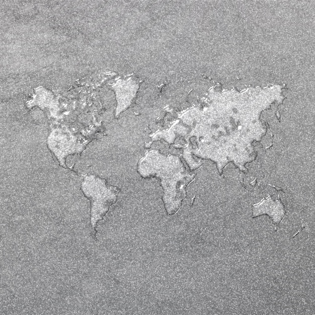 Foto mapa do fundo de prata do mundo
