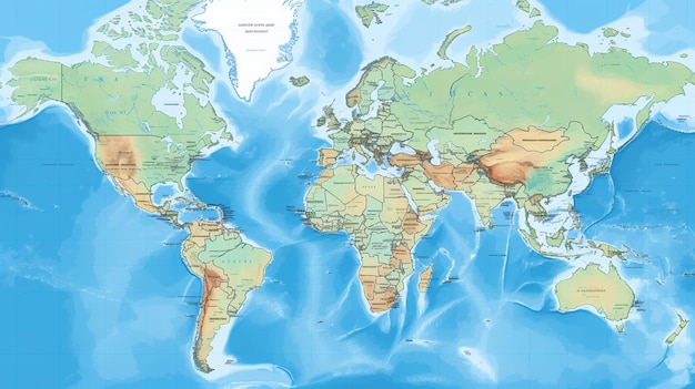 mapa do mundo a terra com os países