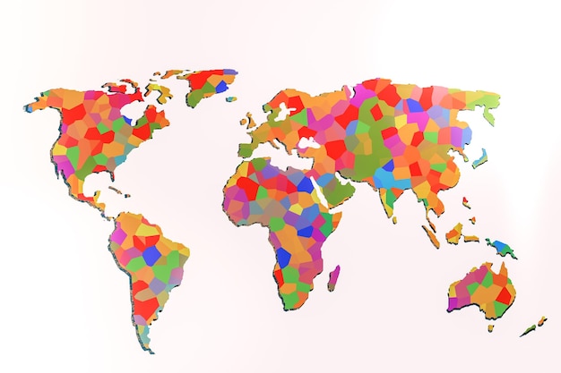 Mapa do mundo aproximadamente esboçado como conceitos de negócios globais