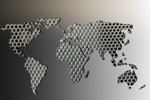 Mapa do mundo aproximadamente esboçado como conceitos de negócios globais