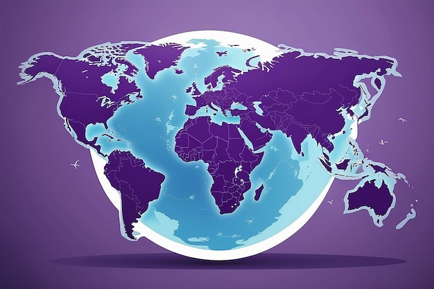 Foto mapa do mundo continente gráfico de suporte global