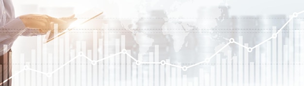 Mapa do mundo global de dupla exposição no fundo de negociação do mercado de ações financeiro de negócios