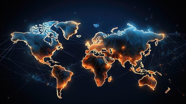 mapa do mundo globo de dados tecnologia de rede de fundo de rede design de papel de parede