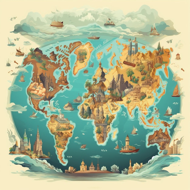 Mapa do mundo ilustração