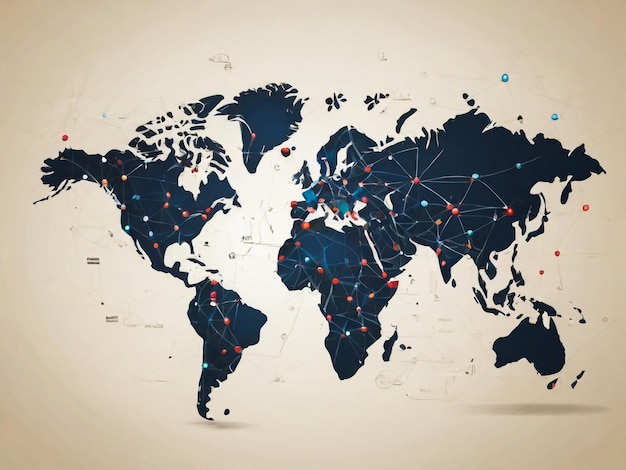 Mapa do mundo na triangulação mapa social mapa de negócios