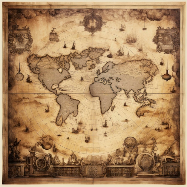 Mapa do mundo Retro
