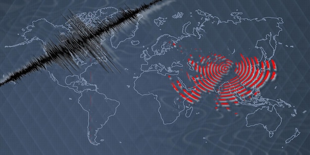 Mapa do terremoto de atividade sísmica das Ilhas Malvinas