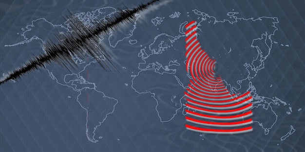 Mapa do terremoto de atividade sísmica em Idaho