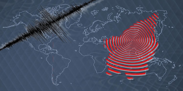 Foto mapa do terremoto de san marino com atividade sísmica