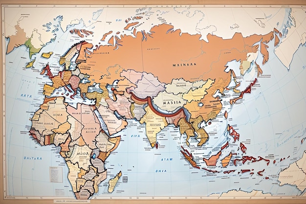 Mapa em branco gratuito da ásia