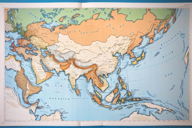 Foto mapa em branco gratuito da ásia