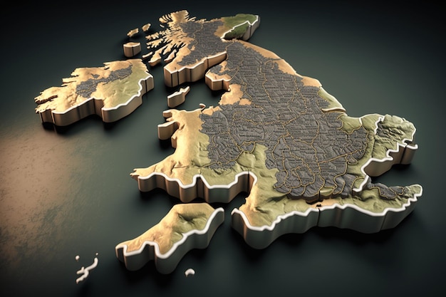 Un mapa de escocia con el reino unido en él