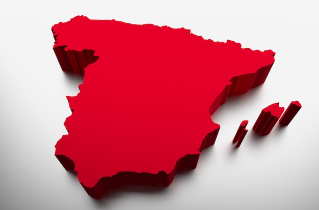 Foto mapa de españa - ilustración 3d