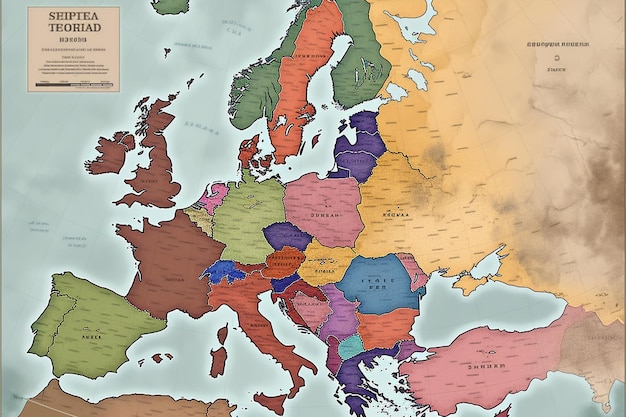 Un mapa de Europa muestra los países en diferentes colores.