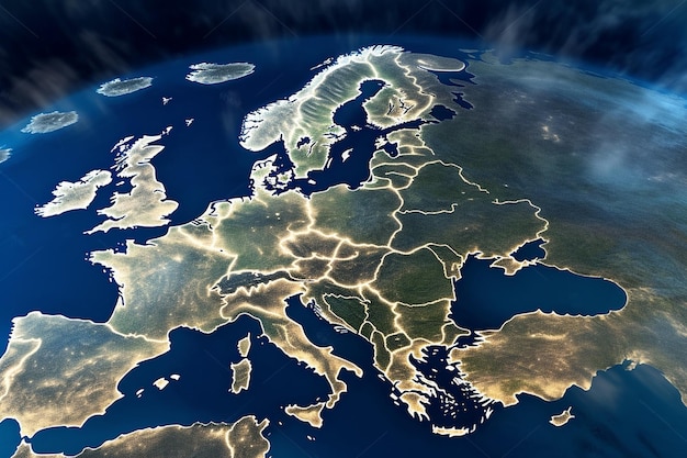 Un mapa de Europa con la Unión Europea en él.