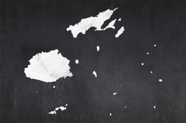 Foto mapa de fiji dibujado en una pizarra
