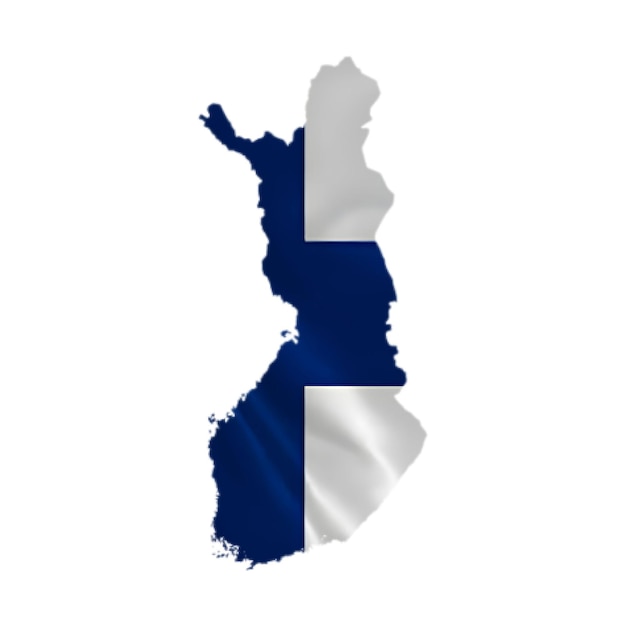 Foto mapa de finlandia con su bandera