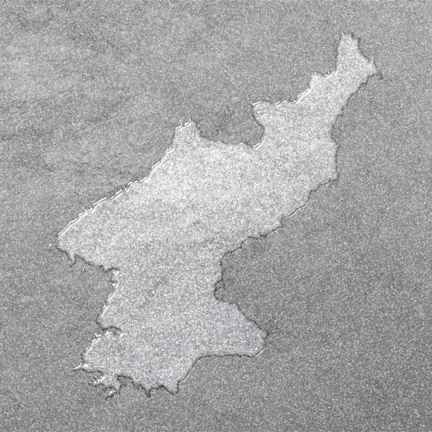 Mapa de fondo de plata de Corea del norte