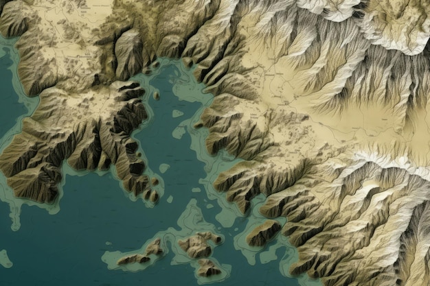 Mapa geográfico mar Área de viaje Generar Ai