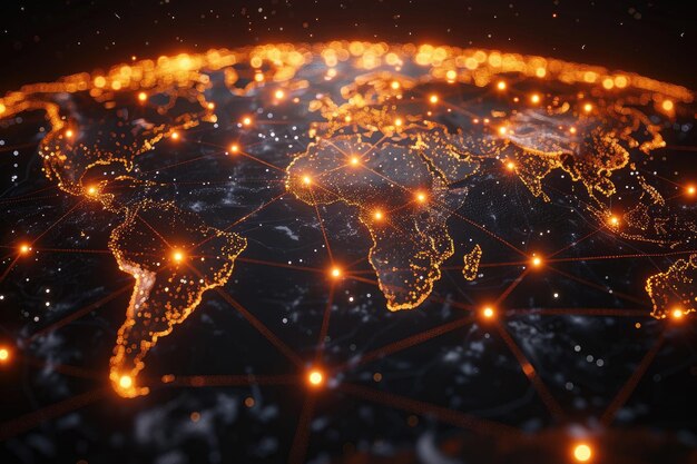 un mapa global que conecta alianzas comerciales internacionales fotografía profesional