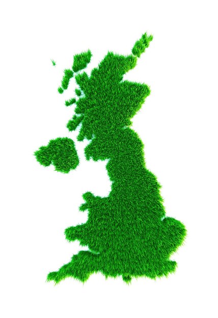 Foto mapa de hierba de inglaterra aislado en blanco