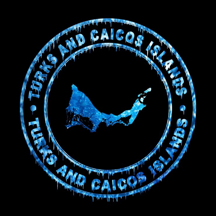 Foto mapa de islas turcas y caicos concepto de agua
