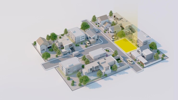 Mapa isométrico de la ciudad para publicidad de ubicación3d