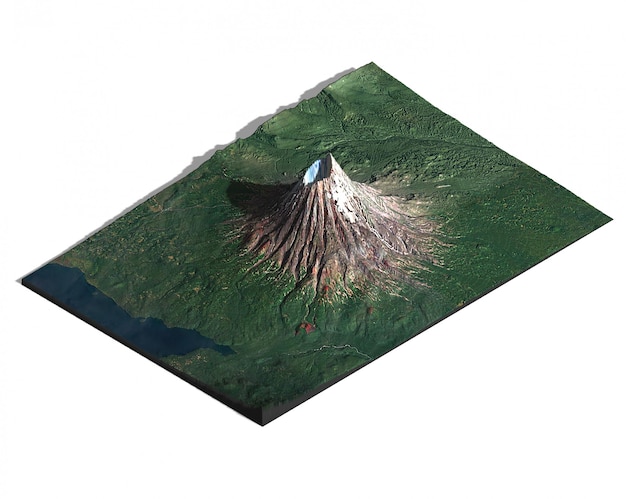 Foto mapa isométrico del terreno 3d para infografía.