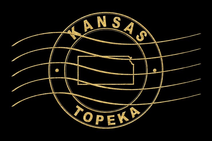 Foto mapa de kansas timbre postal de pasaporte timbre de viaje